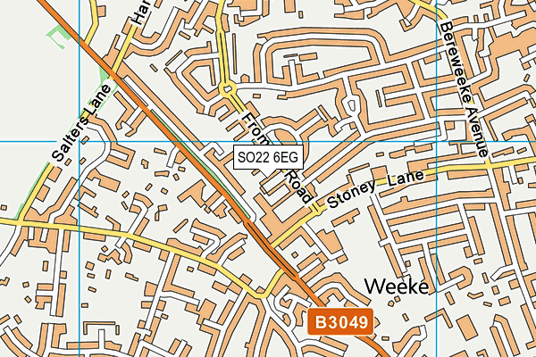 SO22 6EG map - OS VectorMap District (Ordnance Survey)
