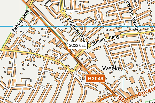 SO22 6EL map - OS VectorMap District (Ordnance Survey)