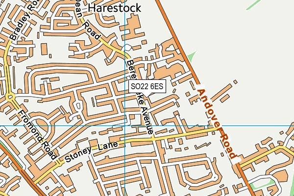 SO22 6ES map - OS VectorMap District (Ordnance Survey)