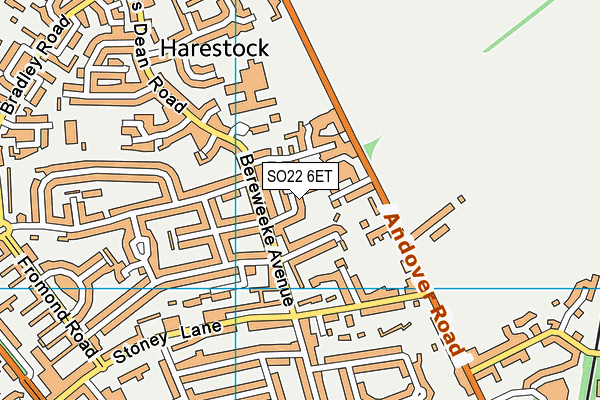 SO22 6ET map - OS VectorMap District (Ordnance Survey)