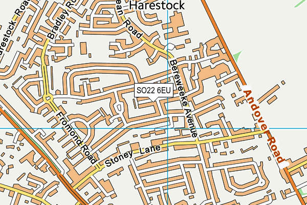 SO22 6EU map - OS VectorMap District (Ordnance Survey)