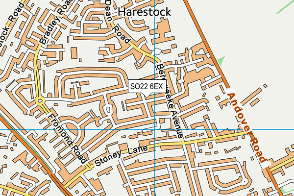 SO22 6EX map - OS VectorMap District (Ordnance Survey)