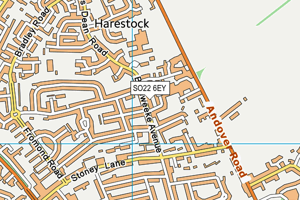 SO22 6EY map - OS VectorMap District (Ordnance Survey)