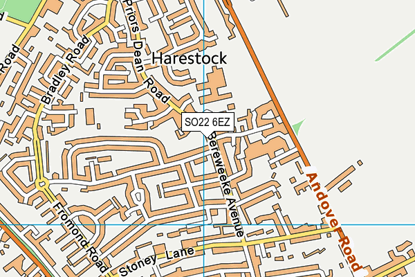 SO22 6EZ map - OS VectorMap District (Ordnance Survey)