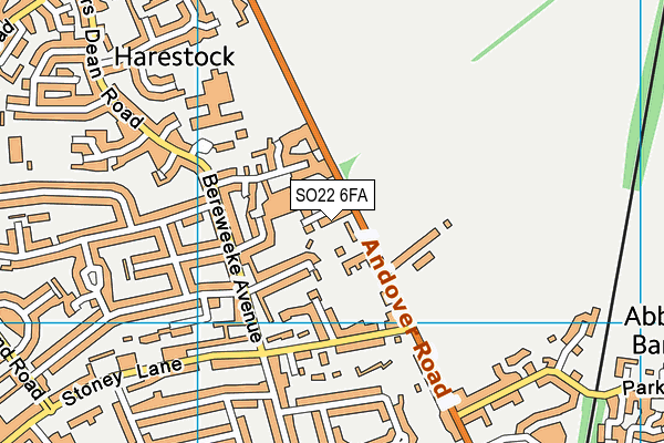 SO22 6FA map - OS VectorMap District (Ordnance Survey)