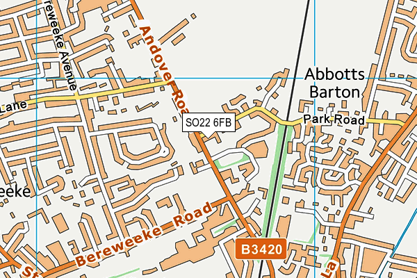 SO22 6FB map - OS VectorMap District (Ordnance Survey)