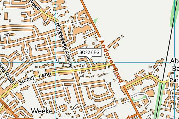 SO22 6FG map - OS VectorMap District (Ordnance Survey)