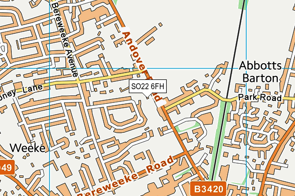 SO22 6FH map - OS VectorMap District (Ordnance Survey)