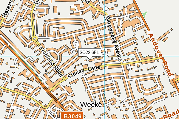 SO22 6FL map - OS VectorMap District (Ordnance Survey)