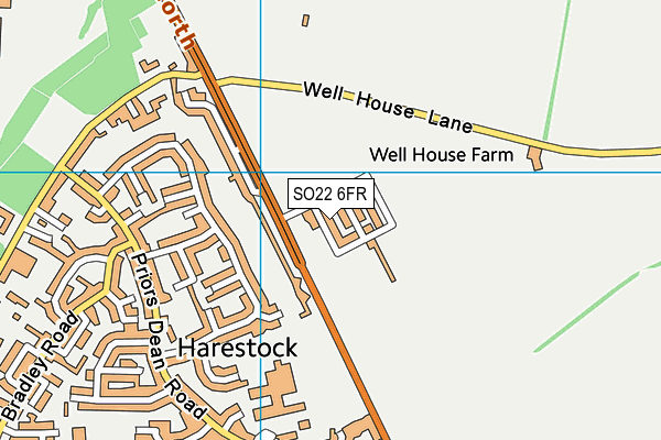 SO22 6FR map - OS VectorMap District (Ordnance Survey)