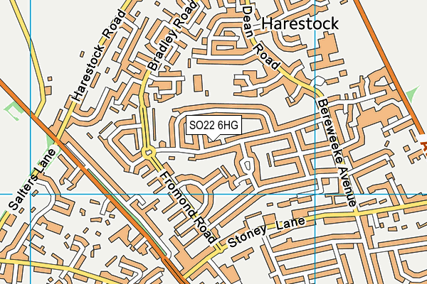 SO22 6HG map - OS VectorMap District (Ordnance Survey)