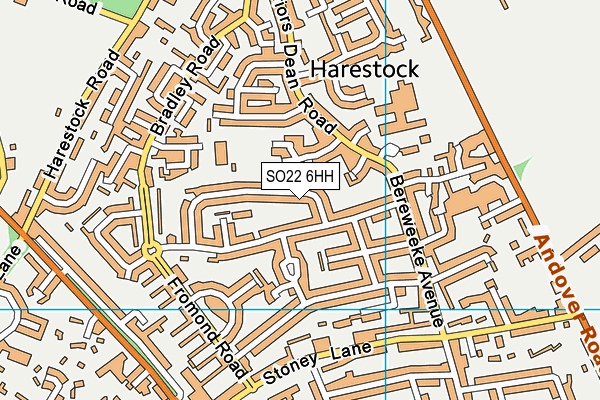 SO22 6HH map - OS VectorMap District (Ordnance Survey)