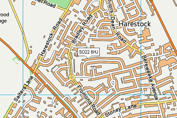 SO22 6HJ map - OS VectorMap District (Ordnance Survey)