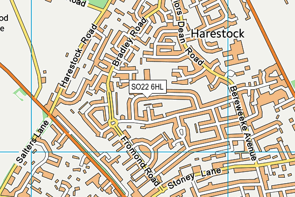 SO22 6HL map - OS VectorMap District (Ordnance Survey)