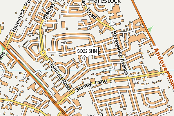 SO22 6HN map - OS VectorMap District (Ordnance Survey)