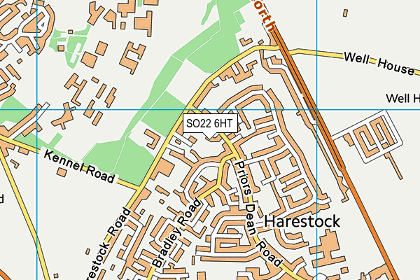 SO22 6HT map - OS VectorMap District (Ordnance Survey)