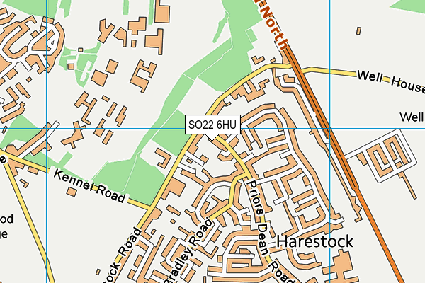 SO22 6HU map - OS VectorMap District (Ordnance Survey)