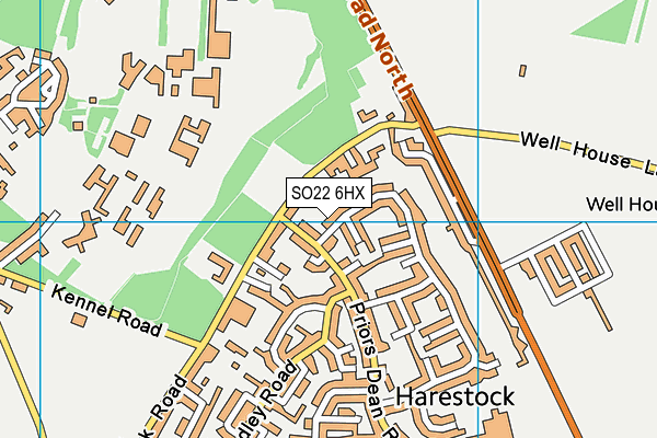 SO22 6HX map - OS VectorMap District (Ordnance Survey)
