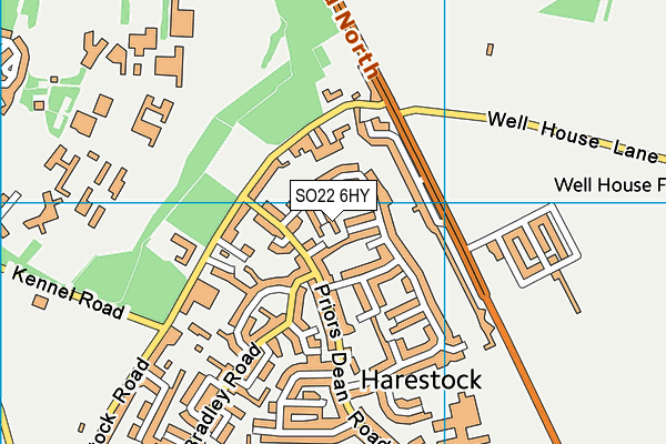 SO22 6HY map - OS VectorMap District (Ordnance Survey)