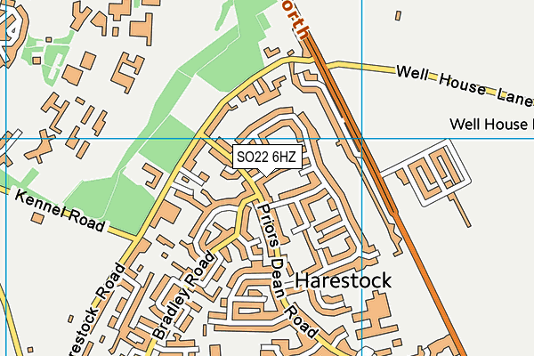 SO22 6HZ map - OS VectorMap District (Ordnance Survey)