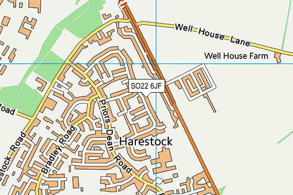 SO22 6JF map - OS VectorMap District (Ordnance Survey)