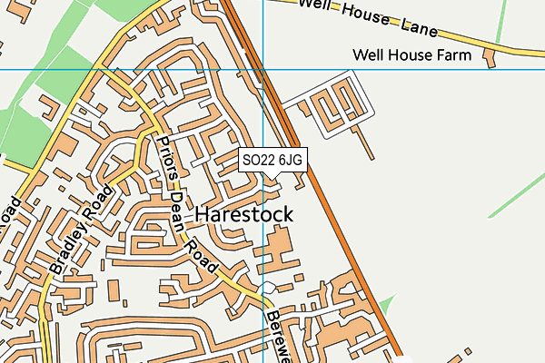 SO22 6JG map - OS VectorMap District (Ordnance Survey)