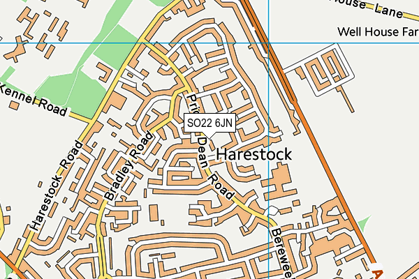 SO22 6JN map - OS VectorMap District (Ordnance Survey)