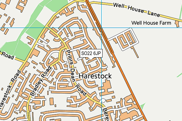 SO22 6JP map - OS VectorMap District (Ordnance Survey)