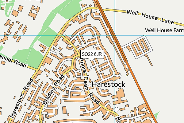 SO22 6JR map - OS VectorMap District (Ordnance Survey)