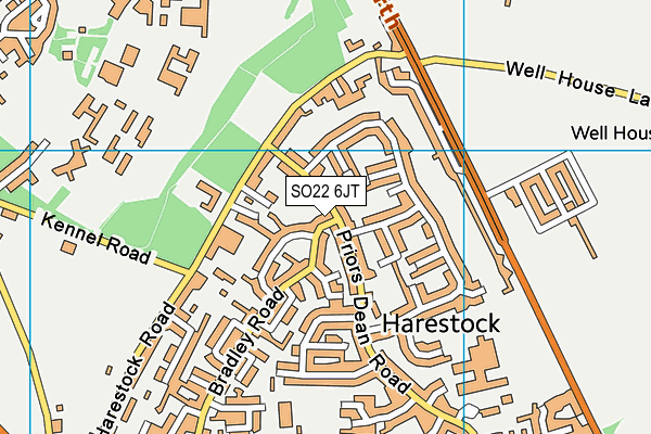 SO22 6JT map - OS VectorMap District (Ordnance Survey)