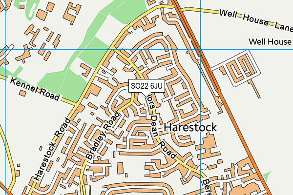 SO22 6JU map - OS VectorMap District (Ordnance Survey)