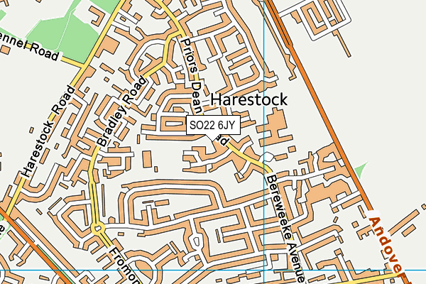 SO22 6JY map - OS VectorMap District (Ordnance Survey)