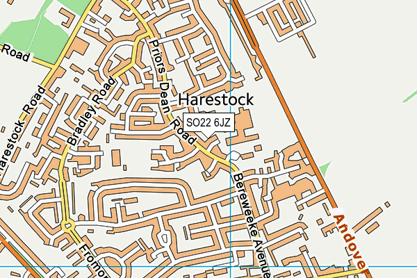 SO22 6JZ map - OS VectorMap District (Ordnance Survey)