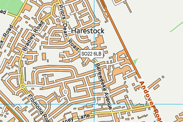 SO22 6LB map - OS VectorMap District (Ordnance Survey)