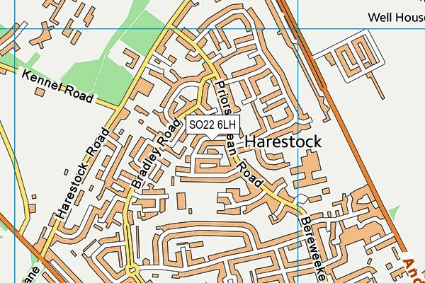 SO22 6LH map - OS VectorMap District (Ordnance Survey)