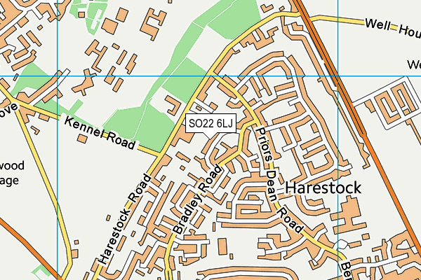 SO22 6LJ map - OS VectorMap District (Ordnance Survey)