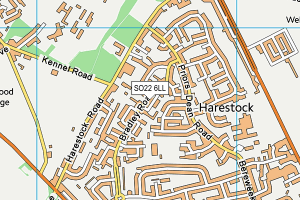 SO22 6LL map - OS VectorMap District (Ordnance Survey)