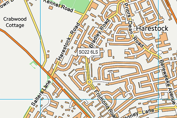 SO22 6LS map - OS VectorMap District (Ordnance Survey)