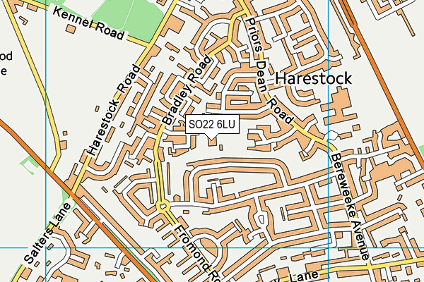 Harestock Primary School map (SO22 6LU) - OS VectorMap District (Ordnance Survey)