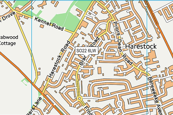 SO22 6LW map - OS VectorMap District (Ordnance Survey)