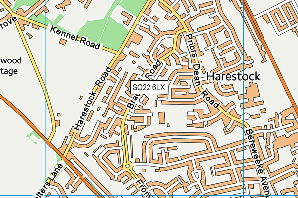 SO22 6LX map - OS VectorMap District (Ordnance Survey)