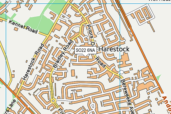 SO22 6NA map - OS VectorMap District (Ordnance Survey)
