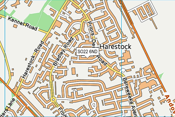 SO22 6ND map - OS VectorMap District (Ordnance Survey)