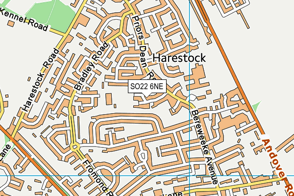 SO22 6NE map - OS VectorMap District (Ordnance Survey)