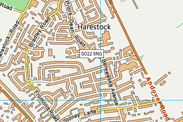 SO22 6NG map - OS VectorMap District (Ordnance Survey)