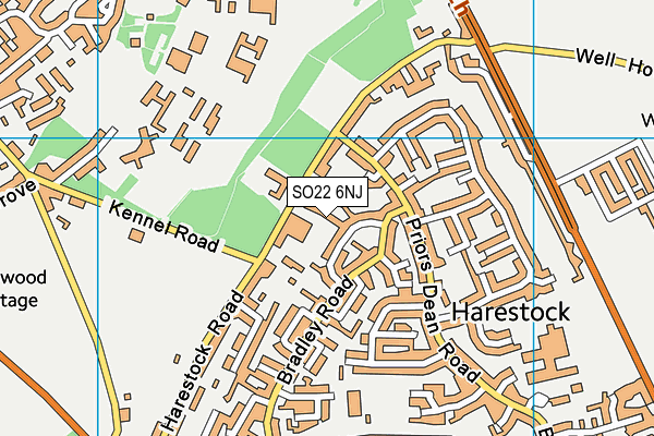SO22 6NJ map - OS VectorMap District (Ordnance Survey)
