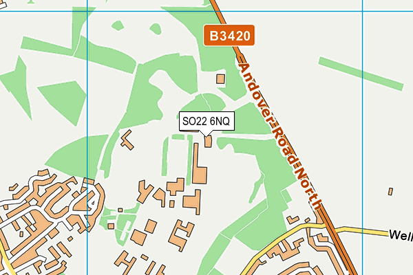 SO22 6NQ map - OS VectorMap District (Ordnance Survey)