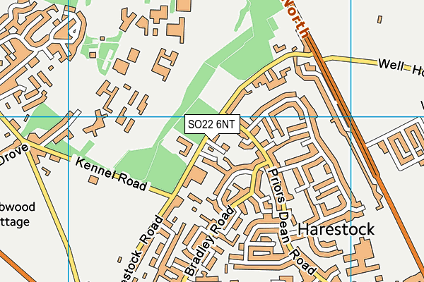 SO22 6NT map - OS VectorMap District (Ordnance Survey)