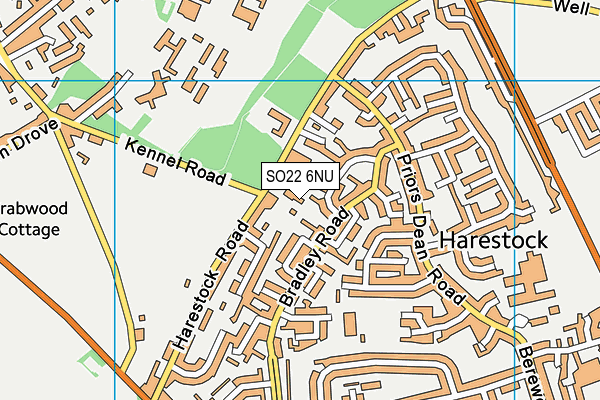 SO22 6NU map - OS VectorMap District (Ordnance Survey)