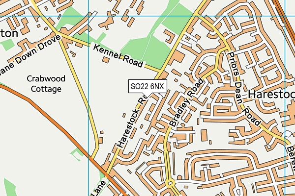 SO22 6NX map - OS VectorMap District (Ordnance Survey)